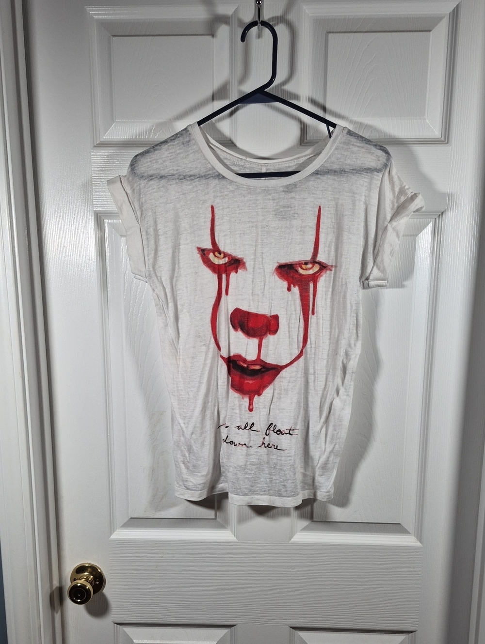 Source Unknown White Kids Graphic Tee with Red Face Print